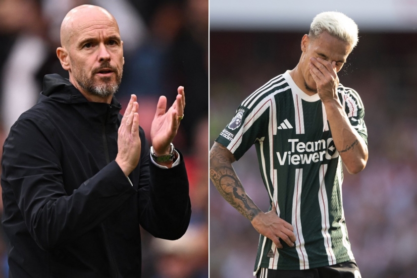 HLV Ten Hag thừa nhận Antony đang sa sút so với mùa giải đầu tiên tại MU